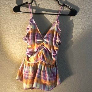 Pink Plaid Babydoll Top